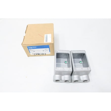 Crouse-Hinds SINGLE GANG BOX 1/2IN CONDUIT OUTLET BODIES AND BOX, 2PK FDD1